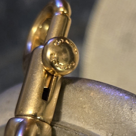 Coach Goldtone C Logo Tea Rose Flower Purse Bag Charm Keychain Rhinestone *flaw* - Picture 11 of 16